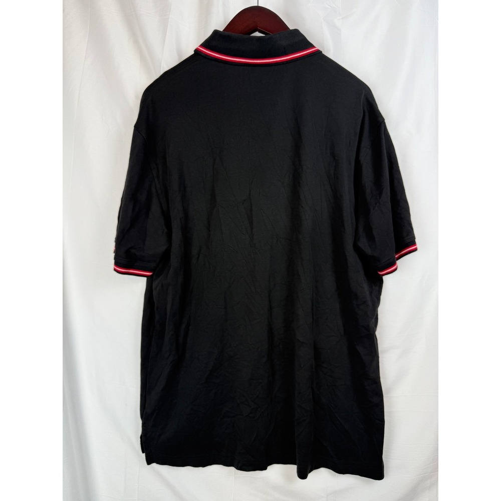 Tommy Hilfiger Men's Black Classic Fit Polo Shirt XL Red Trim Pocket Tee - Picture 3 of 8